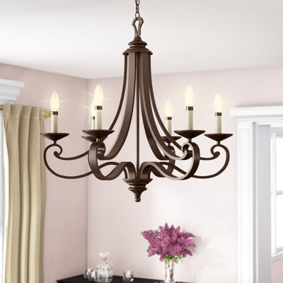 6 Light Candle Style Traditional Chandelier 6 Light Candle Style Traditional Chandelier